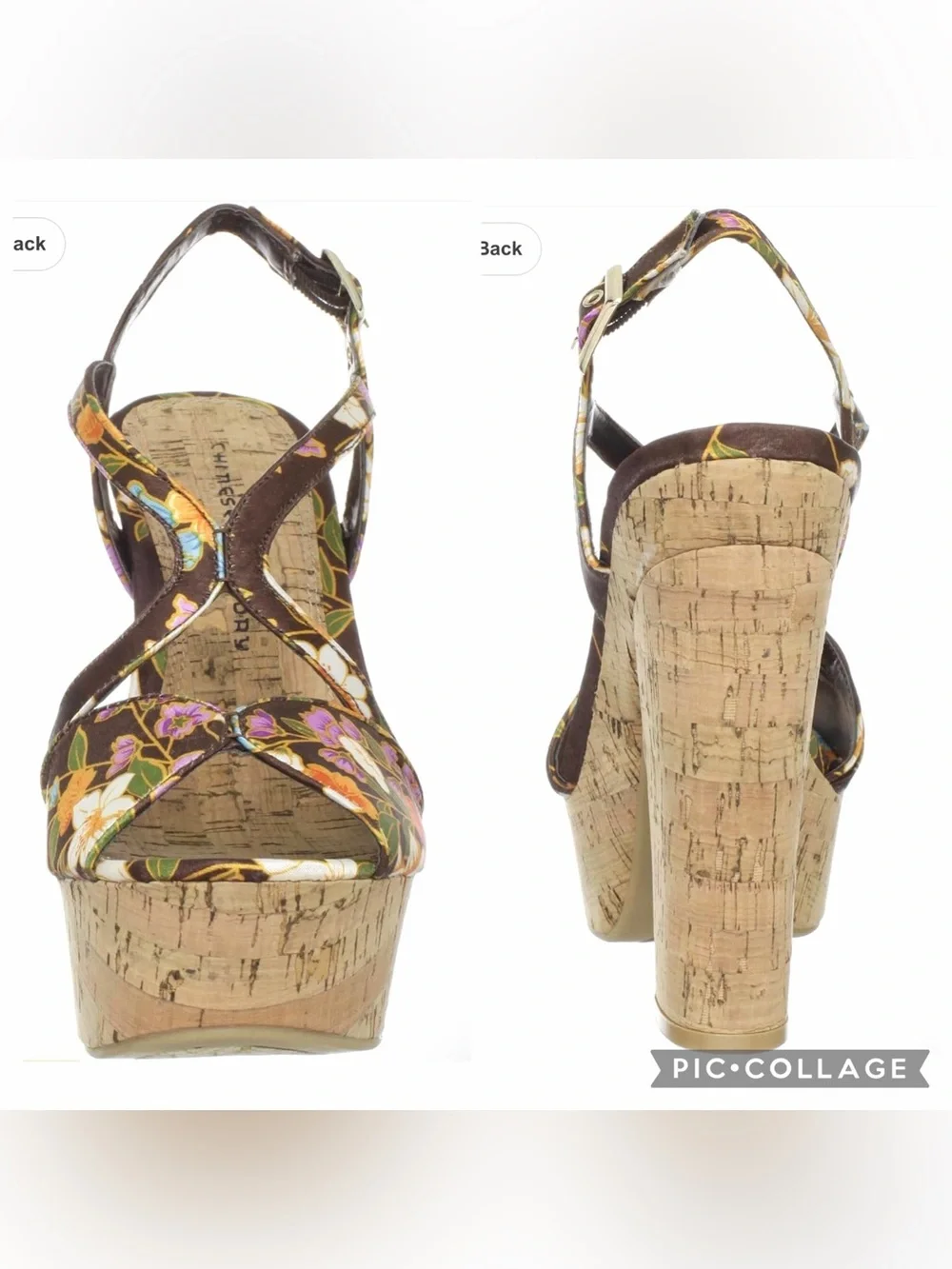 Chinese Laundry Party Time Cork Platform Block Heel in Floral Kimono | Size 6